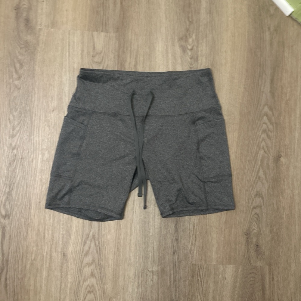 Charcoal Women's Bike Shorts with Drawstring
